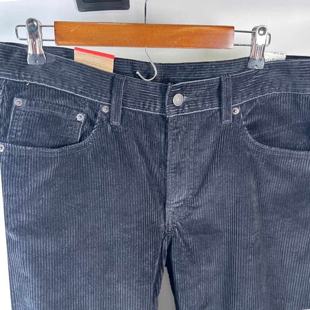 Levis Original Fit Corduroy Pants Mens 31x30 Black Straight Leg New! - Picture 3 of 7